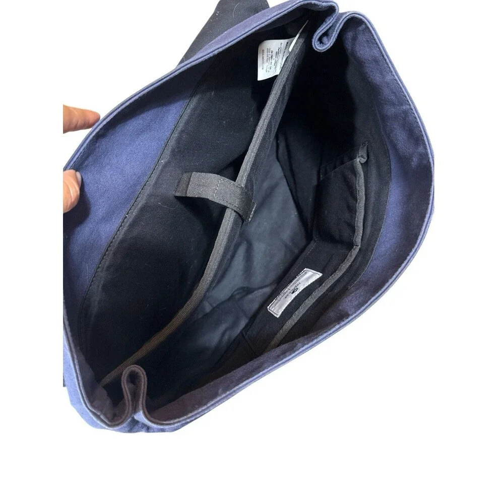Ideal & Co Heritage Handmade Alcaide Messenger Bag Backpack Navy Canvas Leather
